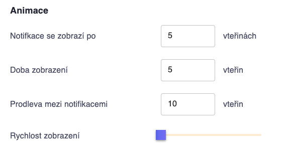 Úprava časování notifikací