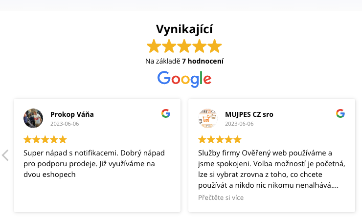 Recenze nástroje Ověřený web1